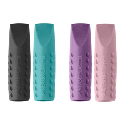 Набор ластиков-колпачков Faber-Castell "Grip 2001" 2 шт, трехгранные, бирюза-сирень, ассорти, пакет