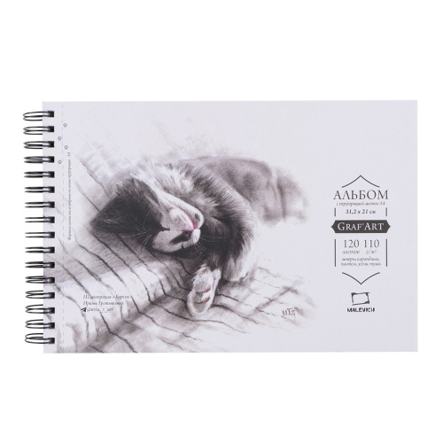 Скетчбук для графики на спирали Малевичъ "GrafArt Sketch" А4 120 л 110 г