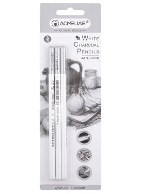 Набор карандашей угольные белые ACMELIAE 3 шт. в блистере