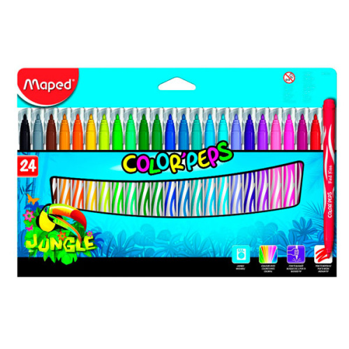Набор фломастеров Maped "Color peps Jungle" 24 цв в картоне
