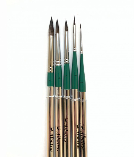 Кисть имитация белки круглая Альбатрос, в футляре