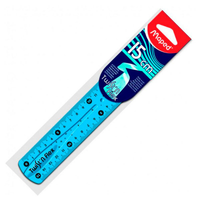 Линейка пластиковая 15 см Maped неломающаяся TWIST`N flex