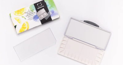 Палитра для акварели профессиональная герметичная Малевичъ, 18 ячеек, 12,5х27,5 см