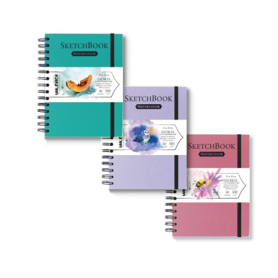 Скетчбук для акварели Малевичъ "Doris" 15х20 см 30 л 300 г, 100% целлюлоза