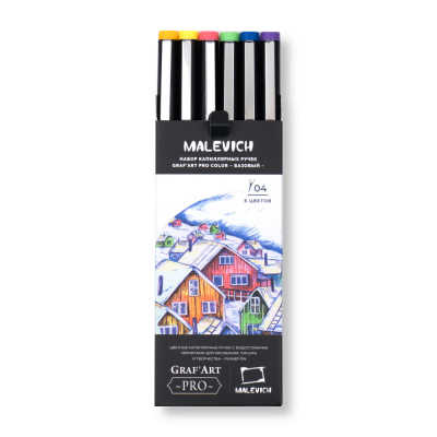 Набор цветных капиллярных ручек Малевичъ "GrafArt PRO", базовый, 6 шт