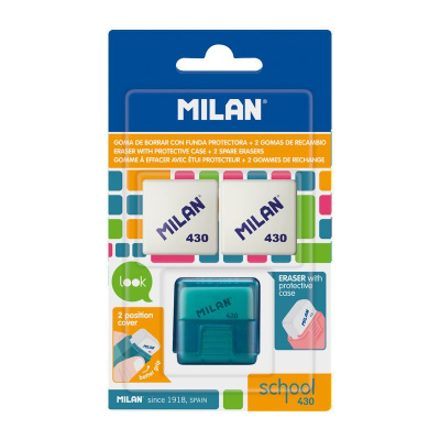Ластик Milan "School 430" в блистере, 2,8 х 2,8 х 1,3 см