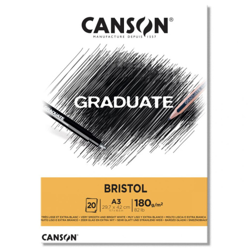 Альбом-склейка для смешанных техник Canson "Graduate Bristol" 20 л 180 г