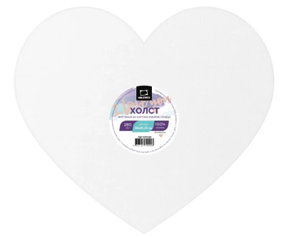 Холст на картоне Малевичъ в форме сердца, 30х26,25 см