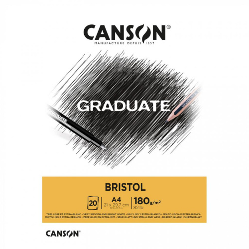 Альбом-склейка для смешанных техник Canson "Graduate Bristol" A4 20 л 180 г