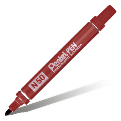 Маркер перманентный Pentel "Pen" 4,3 мм пулеобразный наконечник, красный