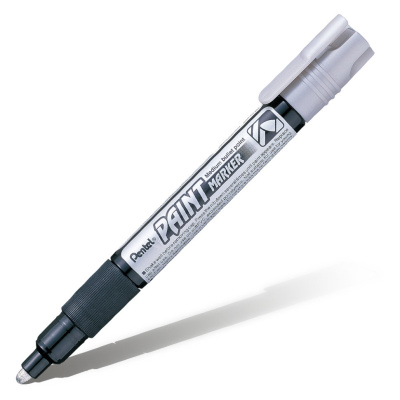 Маркер перманентный Pentel "Paint" 4,6 мм, с круглым наконечником, серебрянный