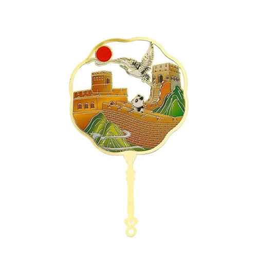 Закладка-веер для книг с подвеской "Великая китайская стена" (металл)