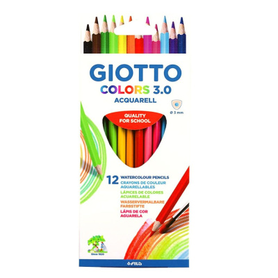 Набор карандашей акварельных Fila Giotto "COLORS" 12 цв, треугольной формы