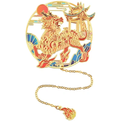 Закладка для книг "Цилинь, приносящий удачу" (латунь)