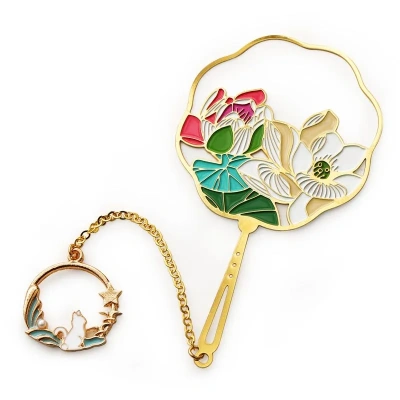 Закладка для книг с подвеской "Цветок Лотоса" (латунь)