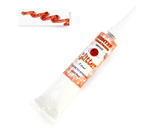 Контур универсальный Таир "Глиттер" 20 мл с блёстками Золотисто-красный