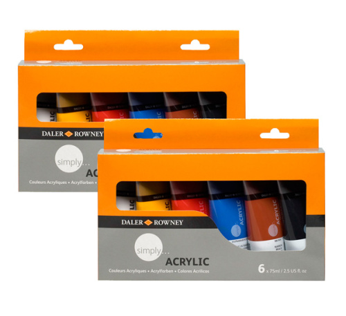 Набор акрила Daler-Rowney "Simply" 6 цв*75 мл