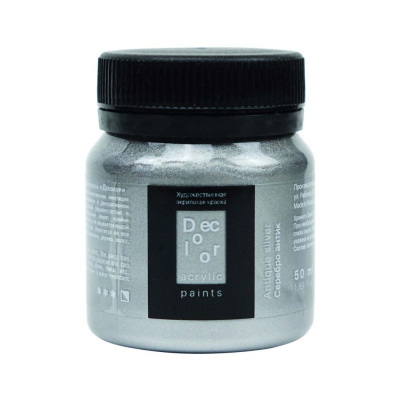Акрил ТАИР "Деколор" 50 мл, Серебро Антик