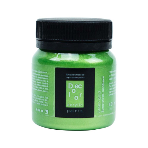Акрил ТАИР "Деколор" 50 мл, Золотисто-зелёный