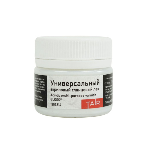 Лак универсальный акриловый ТАИР 20 мл, глянцевый