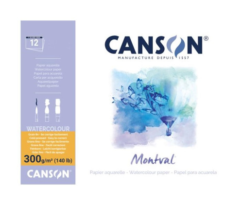 Альбом-склейка для акварели Canson "Montval" Fin 30х40 см 12 л 300 г