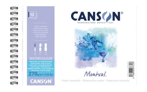 Альбом для акварели на спирали Canson "Montval" Torchon 32x41см 12 л 270 г