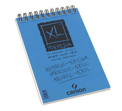 Альбом для различных техник на спирали Canson "XL Mix Media" 14,8х21 см 15 л 300 г