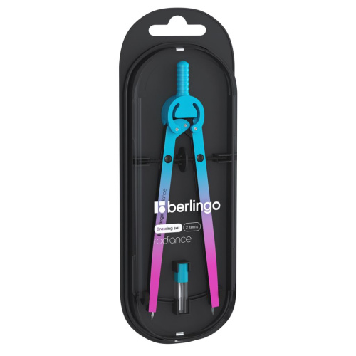 Готовальня Berlingo "Radiance" 2 предмета, циркуль 170мм, розовый/голубой градиент, пластиковый футл