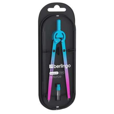 Готовальня Berlingo "Radiance" 2 предмета, циркуль 170мм, розовый/голубой градиент, пластиковый футл