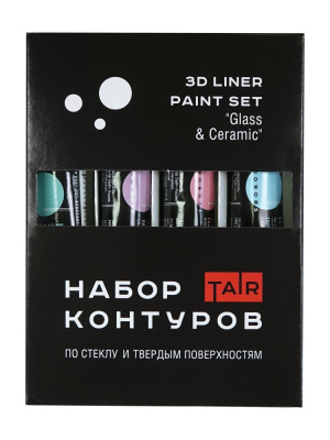 Набор акриловых контуров по стеклу Таир "Пастельный", 4х20 мл