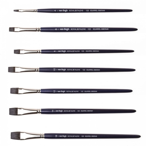 Кисть белки плоская Van Gogh "122" короткая ручка