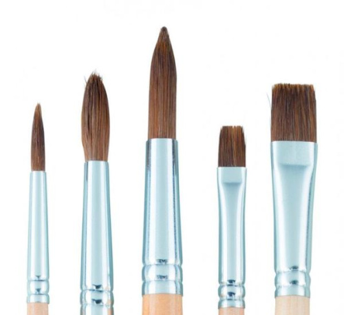 Набор кистей Пони, синтетика Talens "Art Creation" 5 шт (кр №6,10,14,пл №8,14)