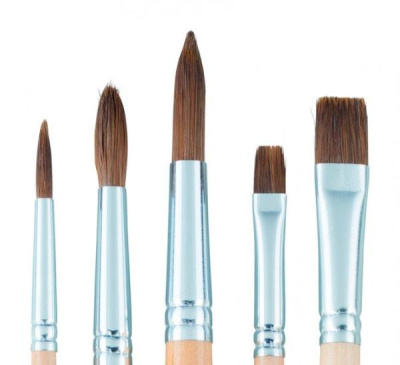 Набор кистей Пони, синтетика Talens "Art Creation" 5 шт (кр №6,10,14,пл №8,14)