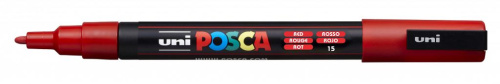 Маркер UNI "POSCA" PC-3M, 0,9-1,3 мм, наконечник пулевидный, №15 цвет красный