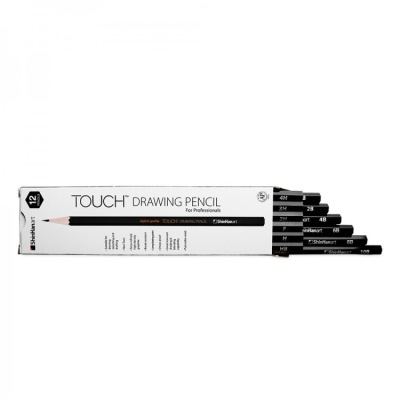 Набор чернографитных карандашей TOUCH Drawing 12 штук в картонной упаковке
