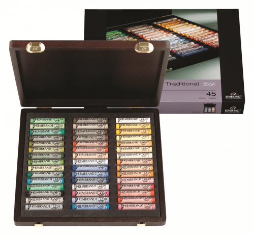 Набор сухой пастели Talens "Rembrandt" Традиционный Ландшафт 45 цв, в деревянном ящике