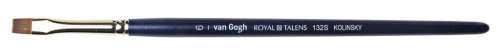 Кисть колонок №6 плоская укороченная Van Gogh "132S" короткая ручка