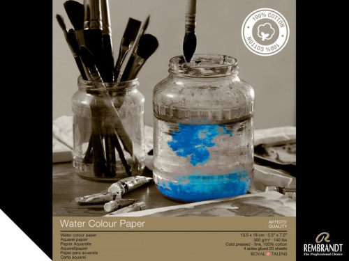 Альбом-склейка для акварели Talens "Rembrandt" 13,5х19 см 300 г 20 л 100% хлопок