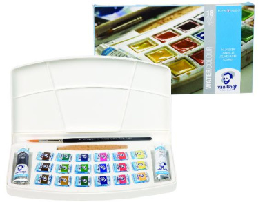 Набор акварели Talens "Van Gogh" 18 цв + 2 тубы + кисть в пластик уп