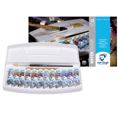 Набор акварели Talens "Van Gogh" (интерферентные цвета) 12 цв*10 мл + кисть, пластиковая уп