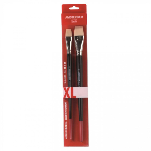 Набор кистей Синтетика Talens "Amsterdam" 600 XL, 2 шт (плоские №18,24)