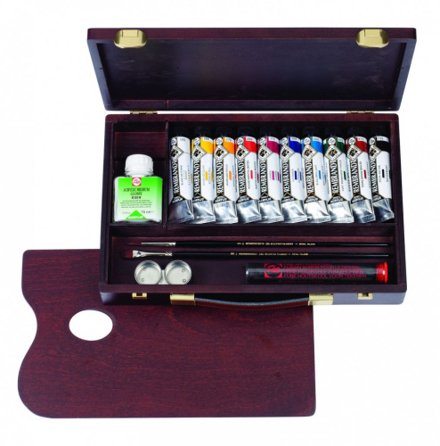 Набор акрила Talens "Rembrandt" 10 цв*40 мл в деревянном ящике