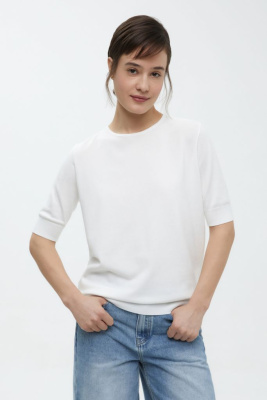 Джемпер с коротким рукавом и округлой горловиной