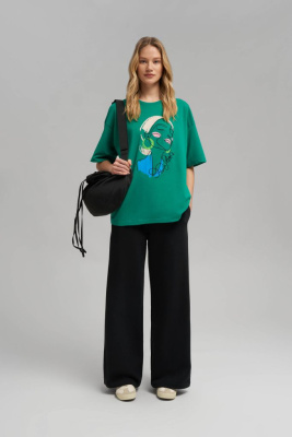 Футболка объемного кроя из хлопкового джерси