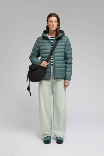 Стеганый пуховик с натуральным пухом