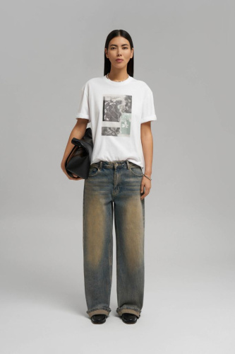 Свободная футболка из хлопкового джерси