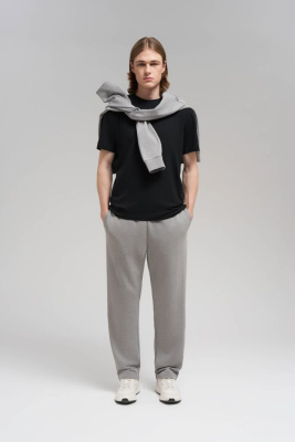 Брюки прямого кроя из футера