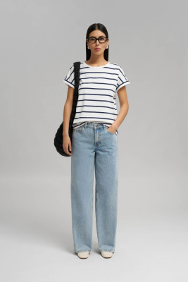 Свободная футболка в полоску из хлопкового джерси