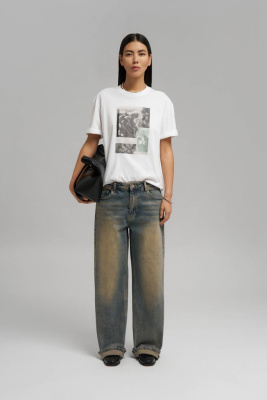 Свободная футболка из хлопкового джерси