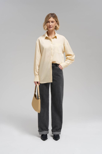 Рубашка объемного кроя в полоску